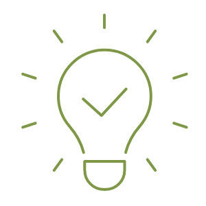 lightbulb icon with a checkmark